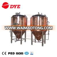 Copper Cladding Micro Beer Brewery Plant Machine Craft Beer Brewing Equipment Conical Fermenter