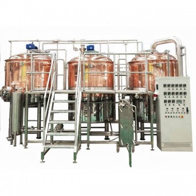 1800L 18HL 15BBL Hot sale beer microbrewery equipment red copper steam heated 3-vessel brewhouse brewing fermenter