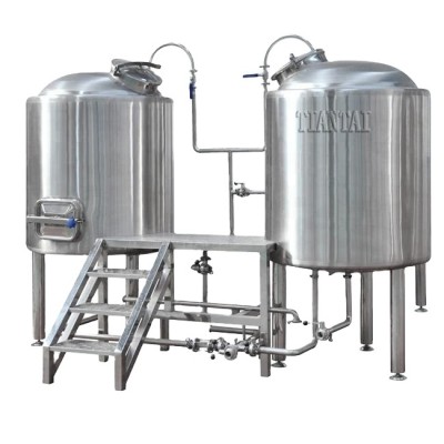 400liters 4HL Tiantai  nano brewery stainless steel  mash tun steam heated 2-vessel brewhouse